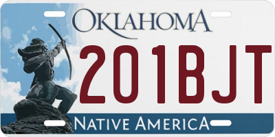 OK license plate 201BJT