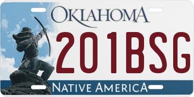 OK license plate 201BSG
