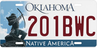 OK license plate 201BWC
