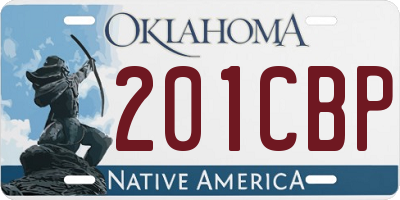 OK license plate 201CBP