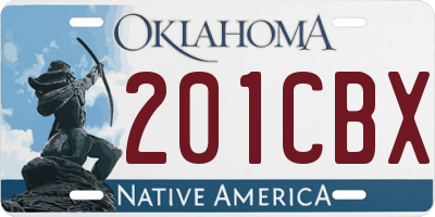 OK license plate 201CBX