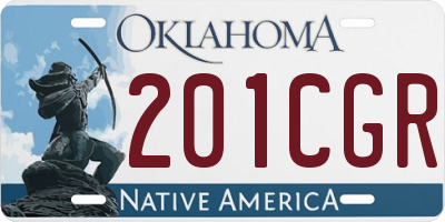 OK license plate 201CGR
