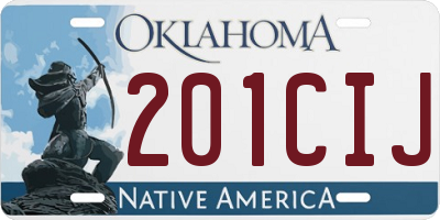 OK license plate 201CIJ