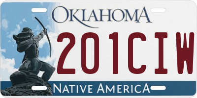 OK license plate 201CIW
