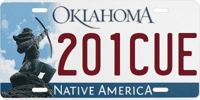 OK license plate 201CUE
