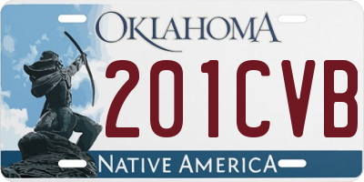 OK license plate 201CVB