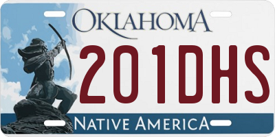 OK license plate 201DHS