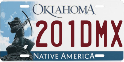 OK license plate 201DMX