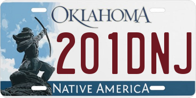 OK license plate 201DNJ