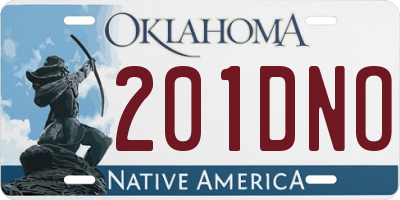 OK license plate 201DNO