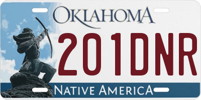 OK license plate 201DNR