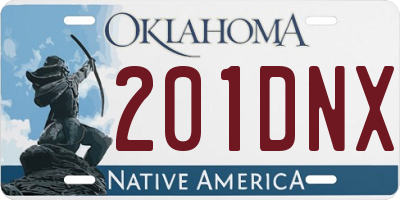 OK license plate 201DNX