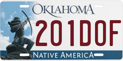 OK license plate 201DOF