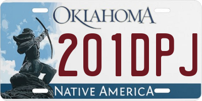 OK license plate 201DPJ