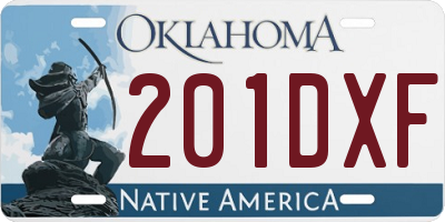 OK license plate 201DXF