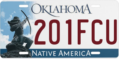 OK license plate 201FCU