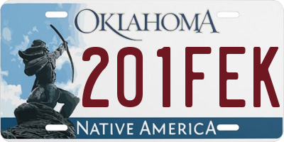OK license plate 201FEK