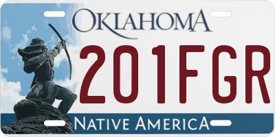 OK license plate 201FGR