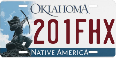 OK license plate 201FHX