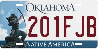 OK license plate 201FJB