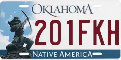 OK license plate 201FKH
