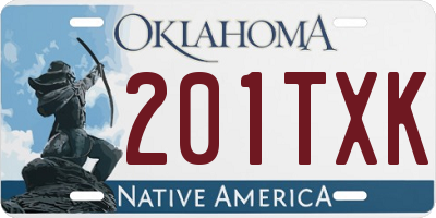 OK license plate 201TXK