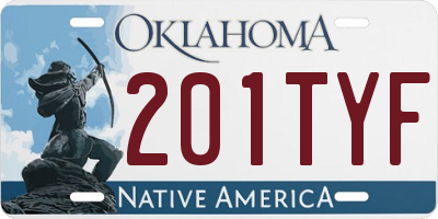 OK license plate 201TYF