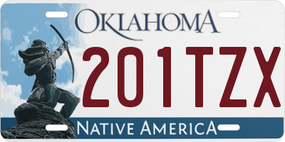 OK license plate 201TZX