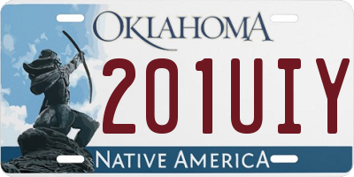 OK license plate 201UIY
