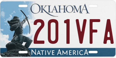 OK license plate 201VFA