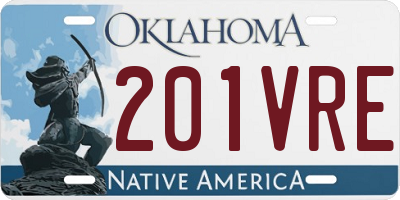 OK license plate 201VRE