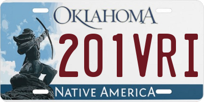 OK license plate 201VRI