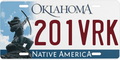 OK license plate 201VRK