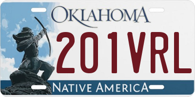 OK license plate 201VRL