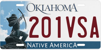 OK license plate 201VSA