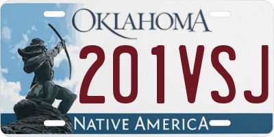 OK license plate 201VSJ