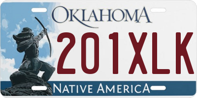 OK license plate 201XLK