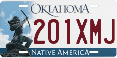 OK license plate 201XMJ