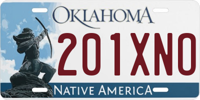 OK license plate 201XNO