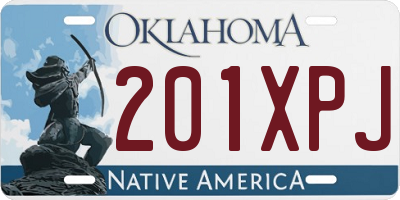 OK license plate 201XPJ