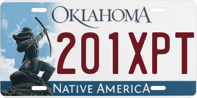 OK license plate 201XPT