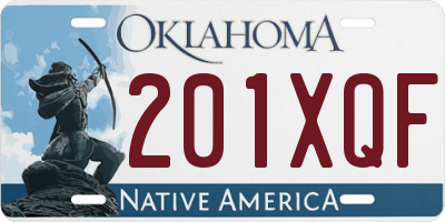 OK license plate 201XQF