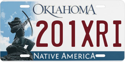 OK license plate 201XRI