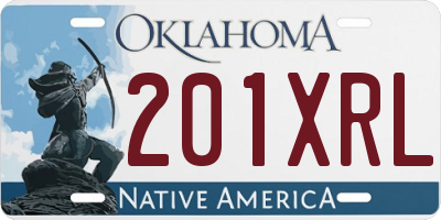 OK license plate 201XRL