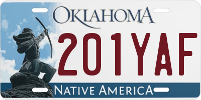 OK license plate 201YAF