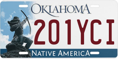 OK license plate 201YCI