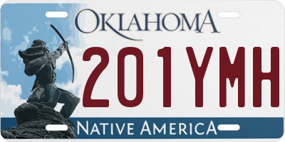 OK license plate 201YMH