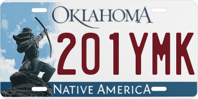 OK license plate 201YMK