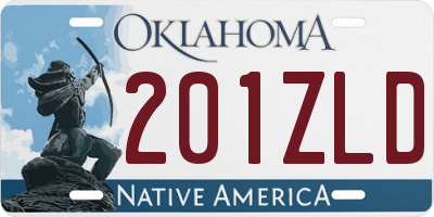 OK license plate 201ZLD