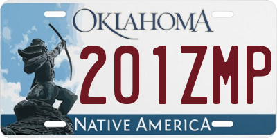 OK license plate 201ZMP